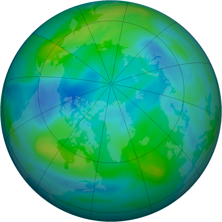 Arctic ozone map for 10 October 2006